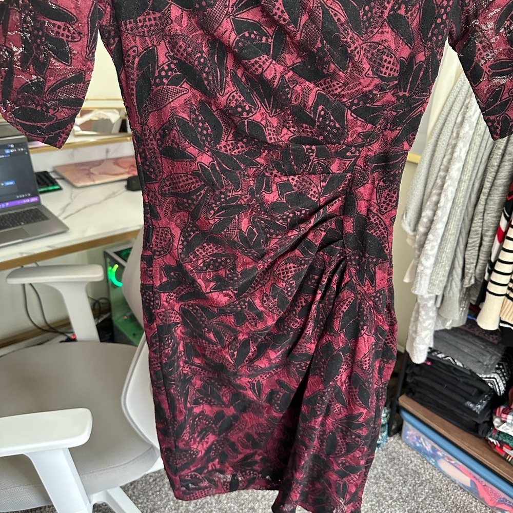 Maeve Black and Red/pink Dress eyelet dress size 0 - Picture 9 of 11